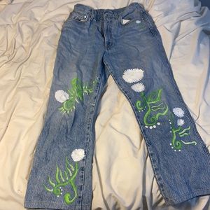 Hand Painted Aritzia Agolde Jeans Size 27